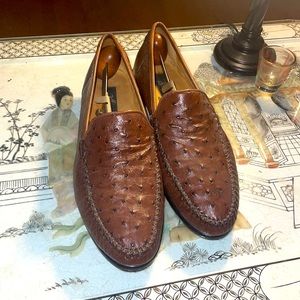 Ostrich skin loafers
